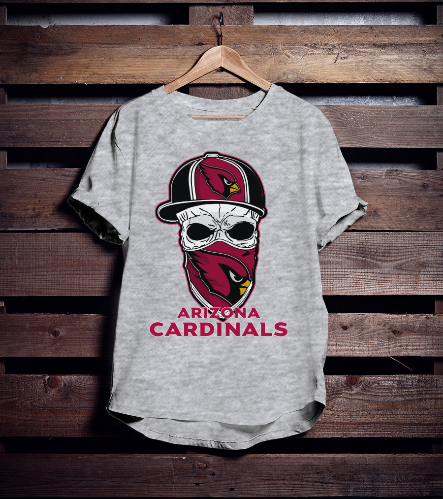 Arizona Cardinals Skull Hat T-Shirt