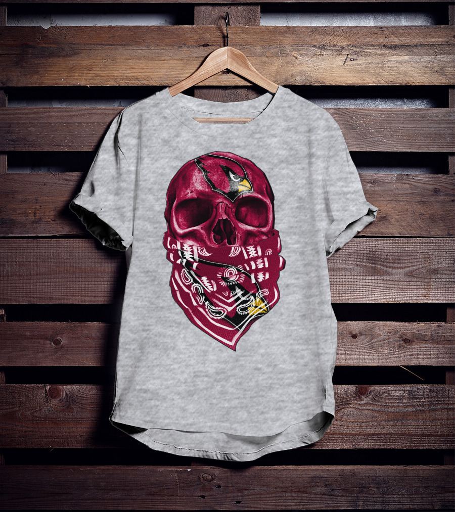 Arizona Cardinals Skull Bandana V5 T-Shirt