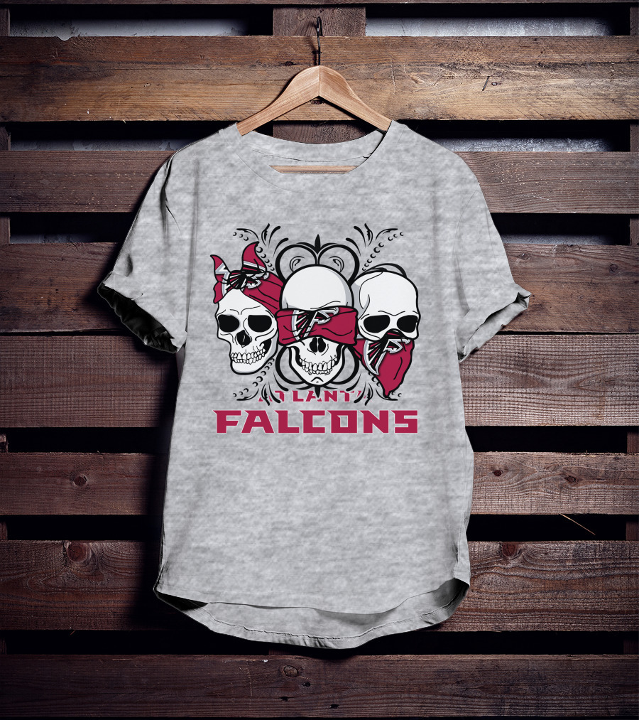 3 Skull Atlanta Falcons Bandana T-Shirt