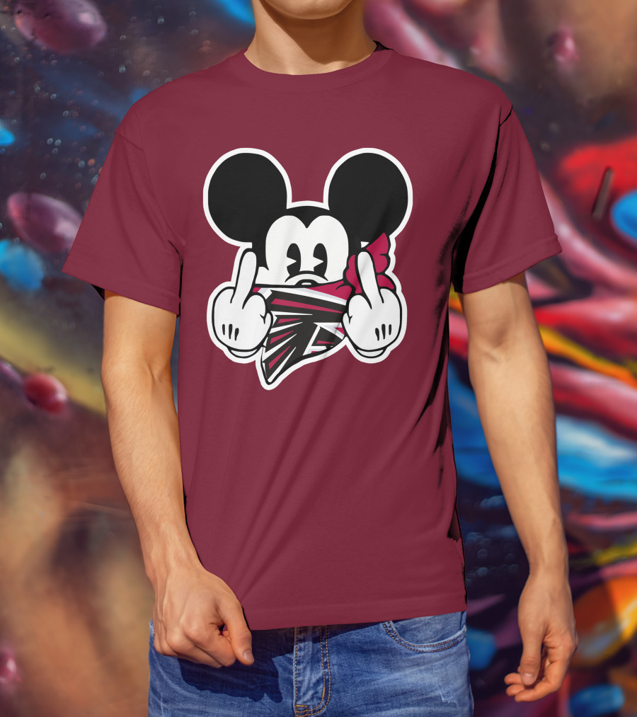 Atlanta Falcons Mickey Mouse Bandana Gesture T-Shirt