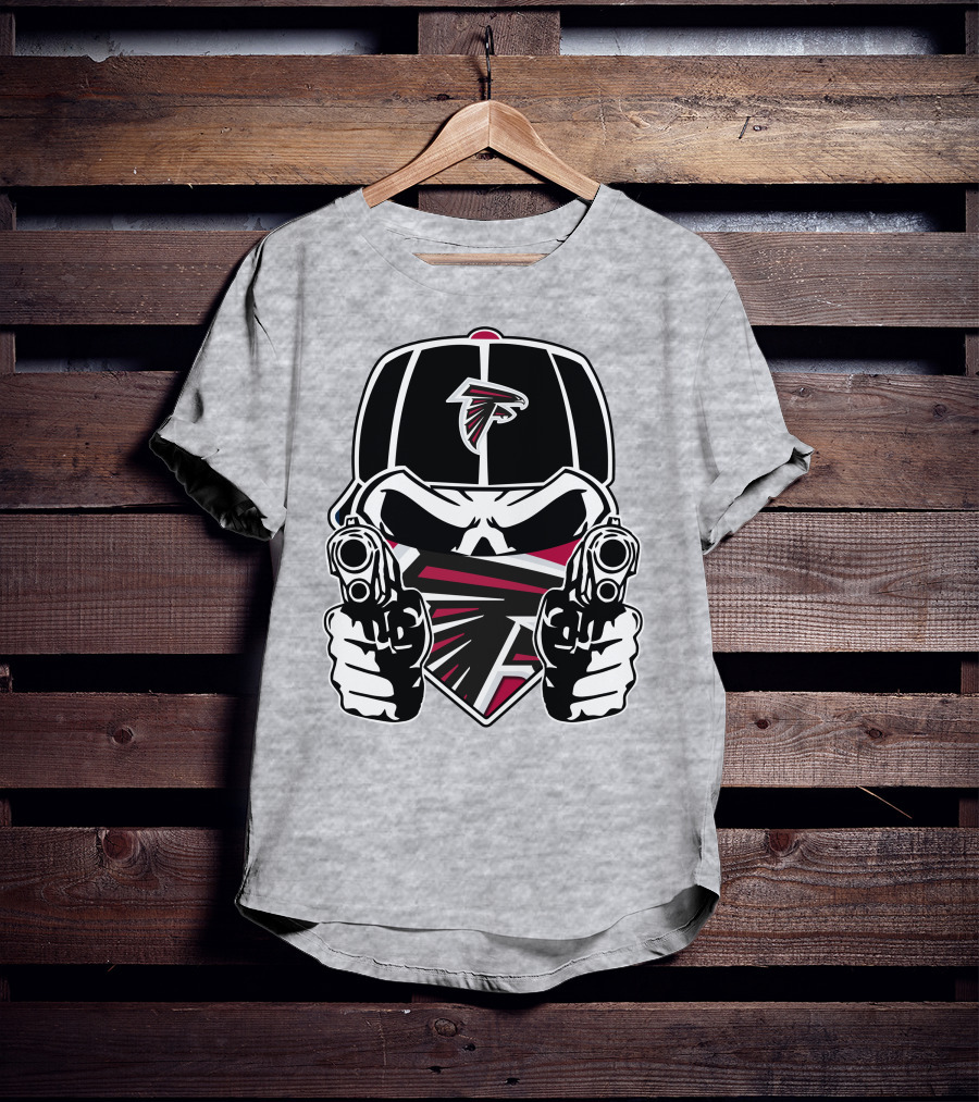 Atlanta Falcons Skull Logo Guns Cap Bandana T-Shirt