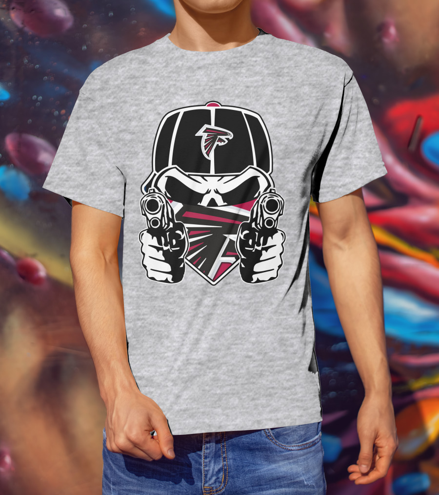 Atlanta Falcons Skull Logo Guns Cap Bandana T-Shirt