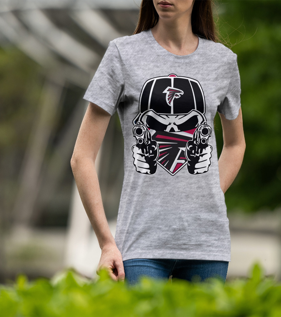 Atlanta Falcons Skull Logo Guns Cap Bandana T-Shirt