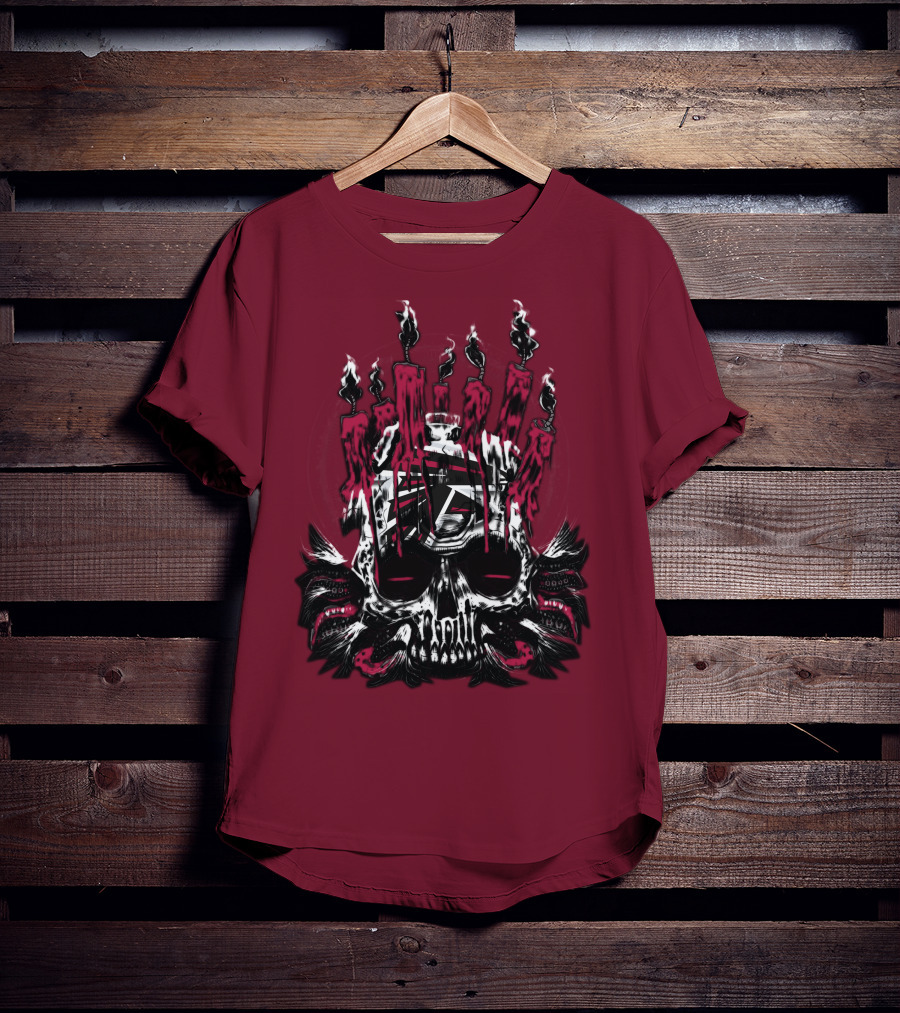 Atlanta Falcons 46 Skull Candles T-Shirt