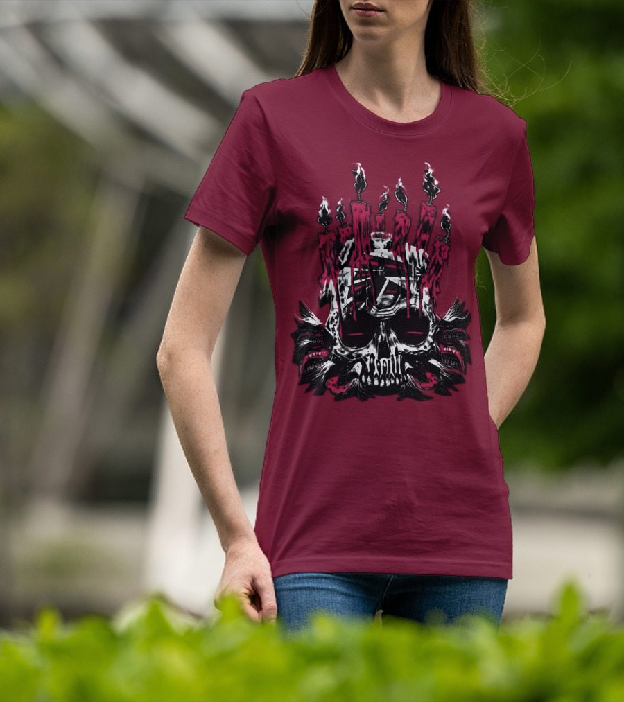 Atlanta Falcons 46 Skull Candles T-Shirt