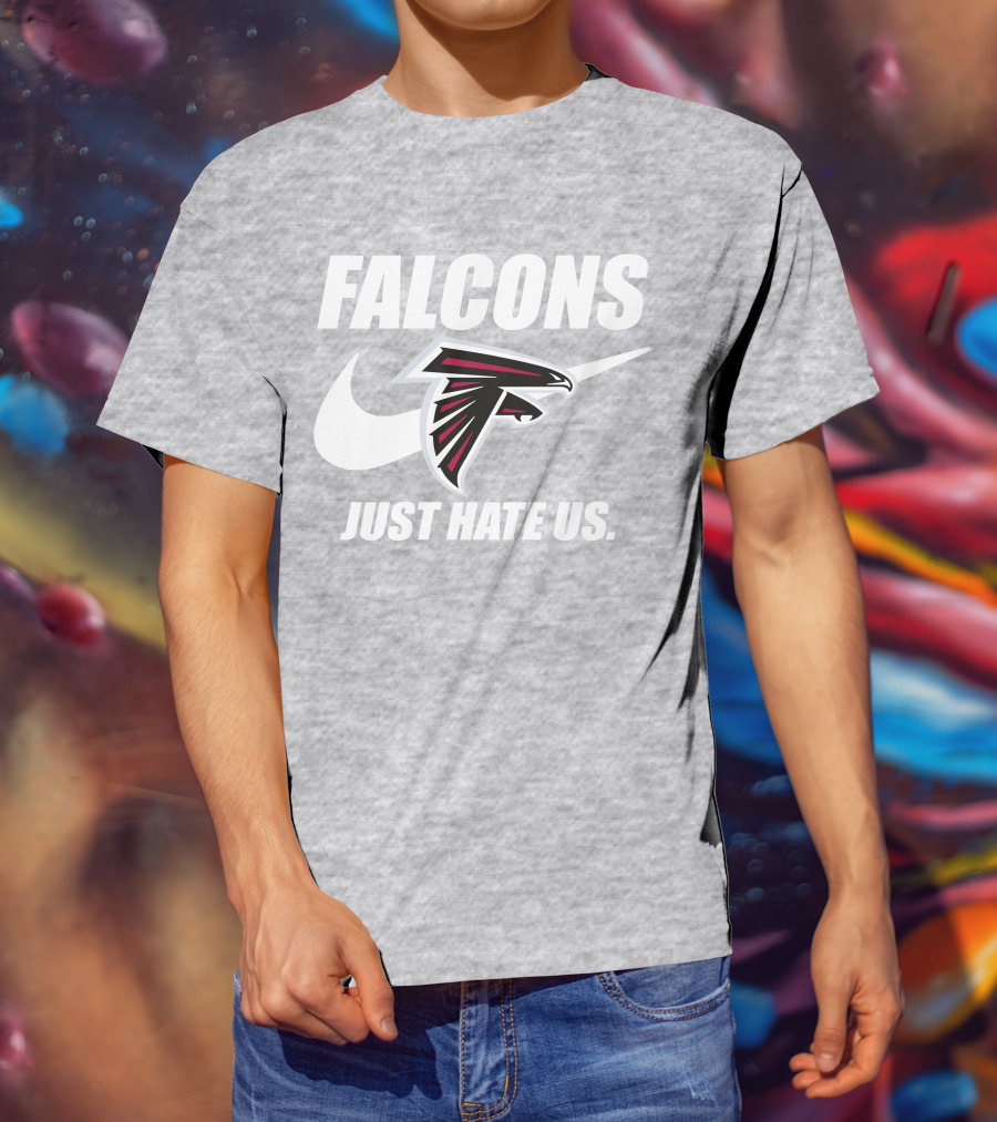 Falcons Nike Logo Just Hate Us T-Shirt