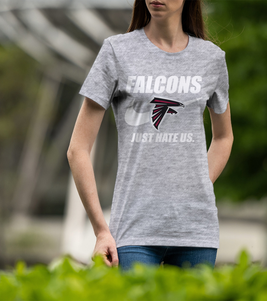 Falcons Nike Logo Just Hate Us T-Shirt