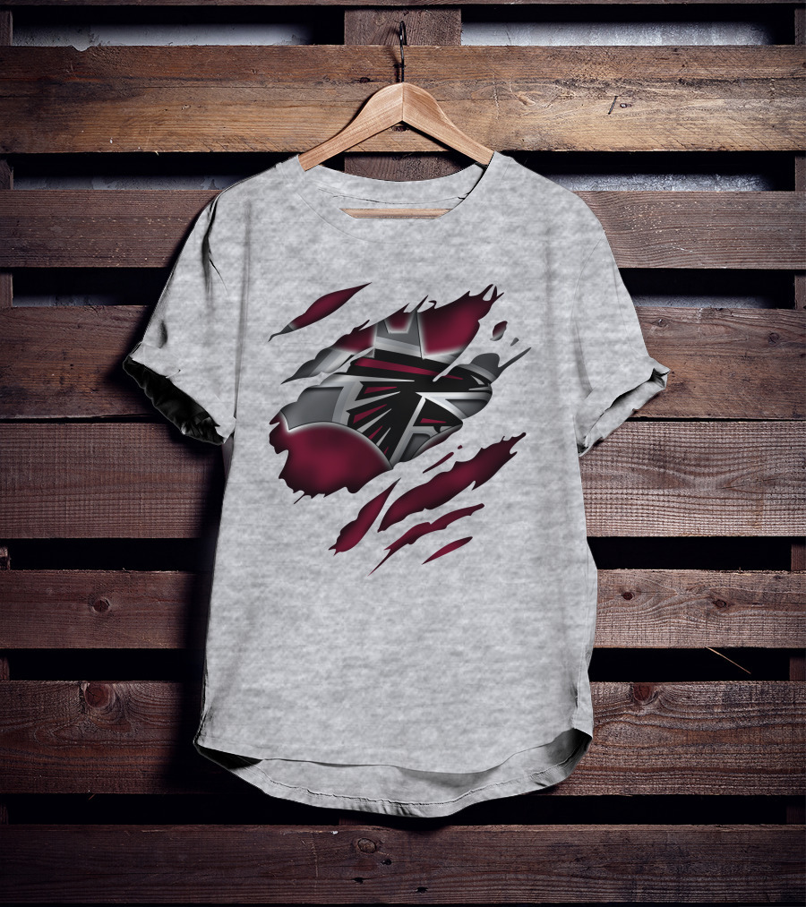 Atlanta Falcons Logo Ripped Claw Marks T-Shirt