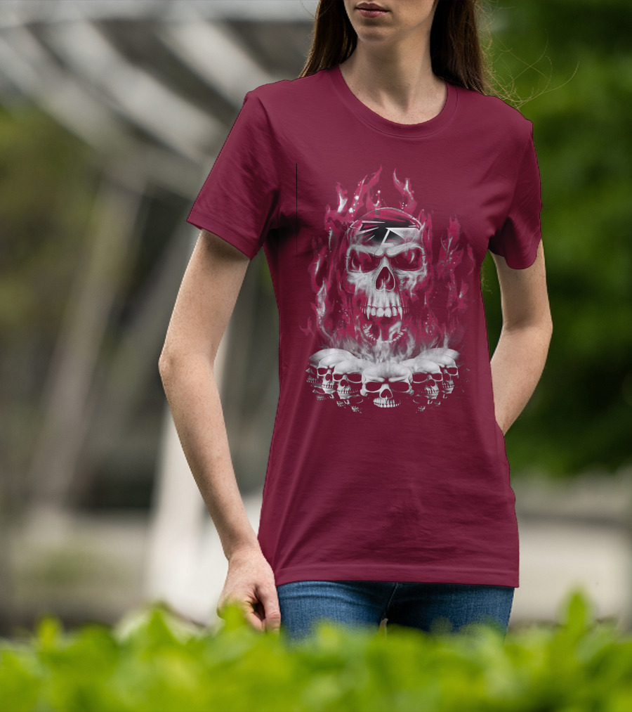 Atlanta Falcons 57 Flaming Skull T-Shirt