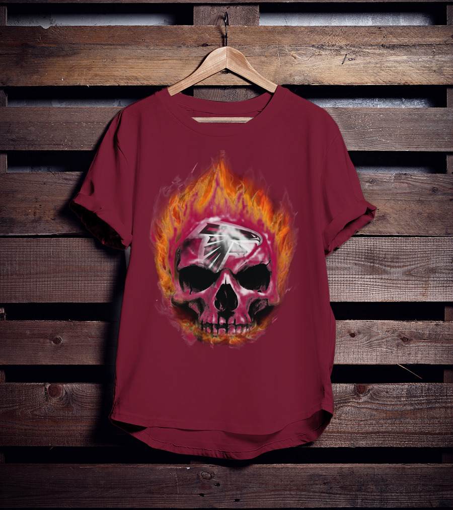 Atlanta Falcons Flaming Skull T-Shirt