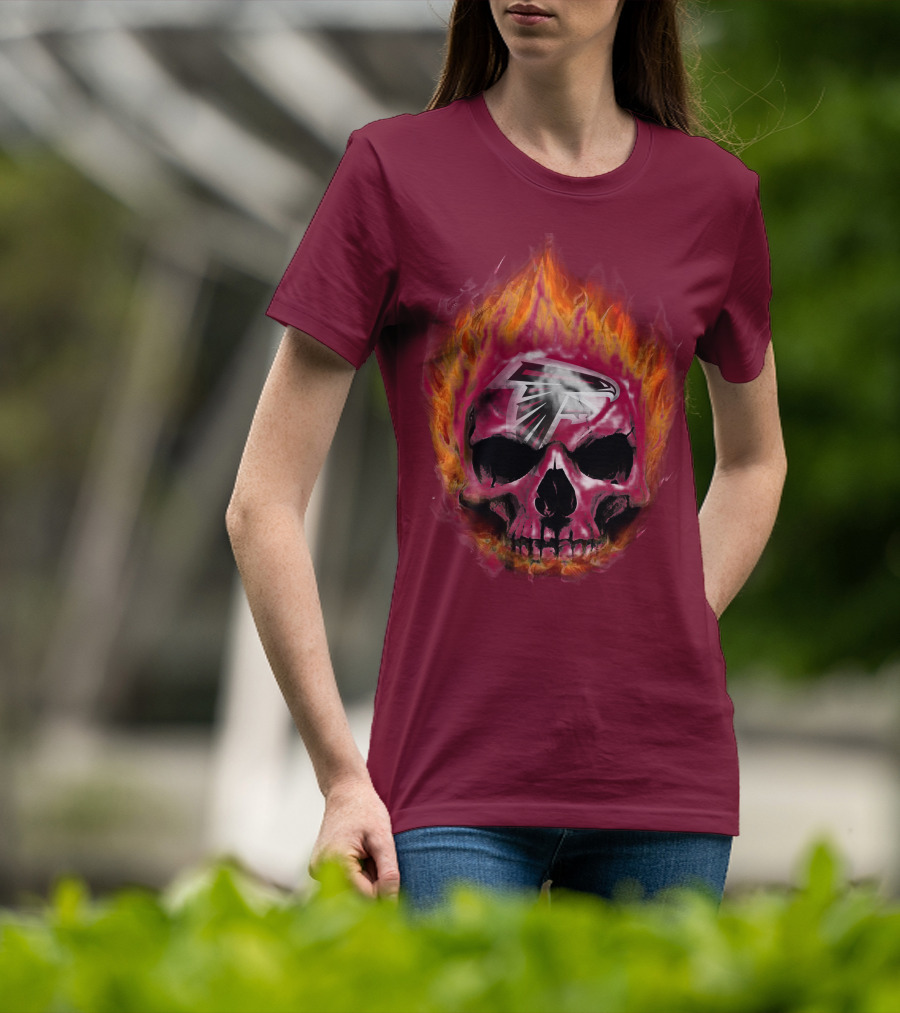 Atlanta Falcons Flaming Skull T-Shirt