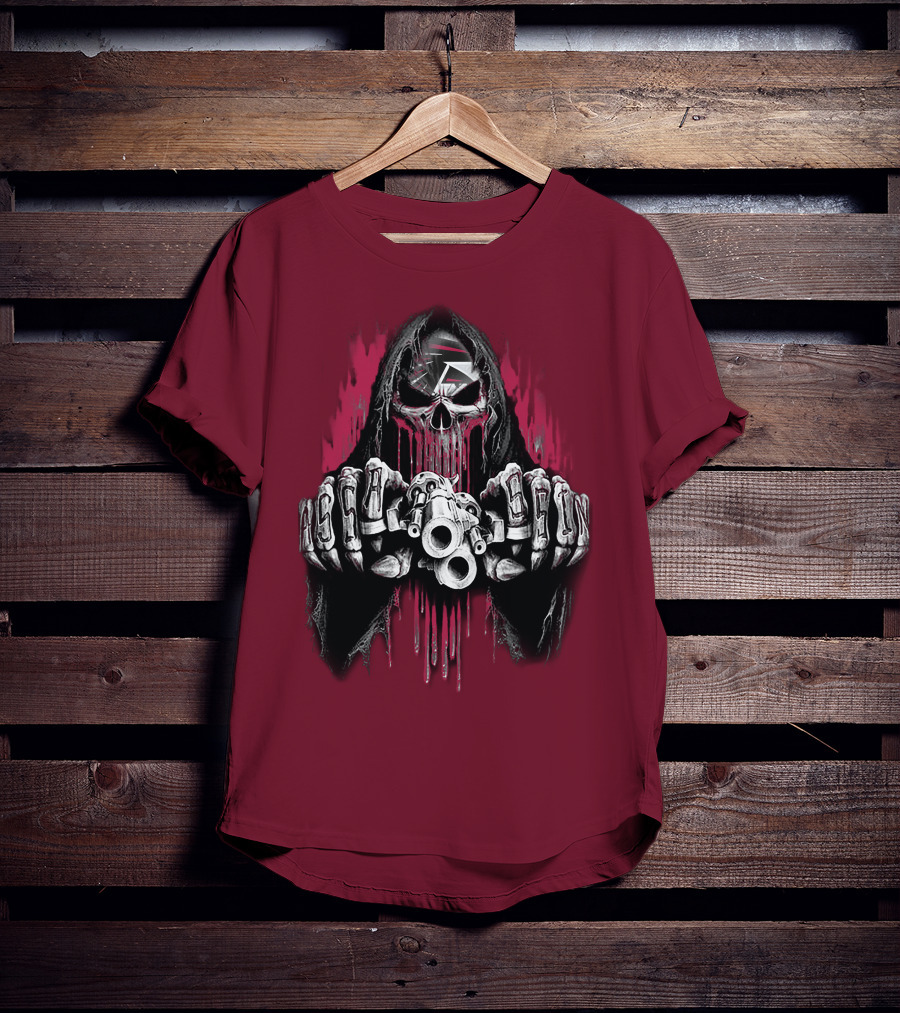 Atlanta Falcons Skull Grim Reaper T-Shirt