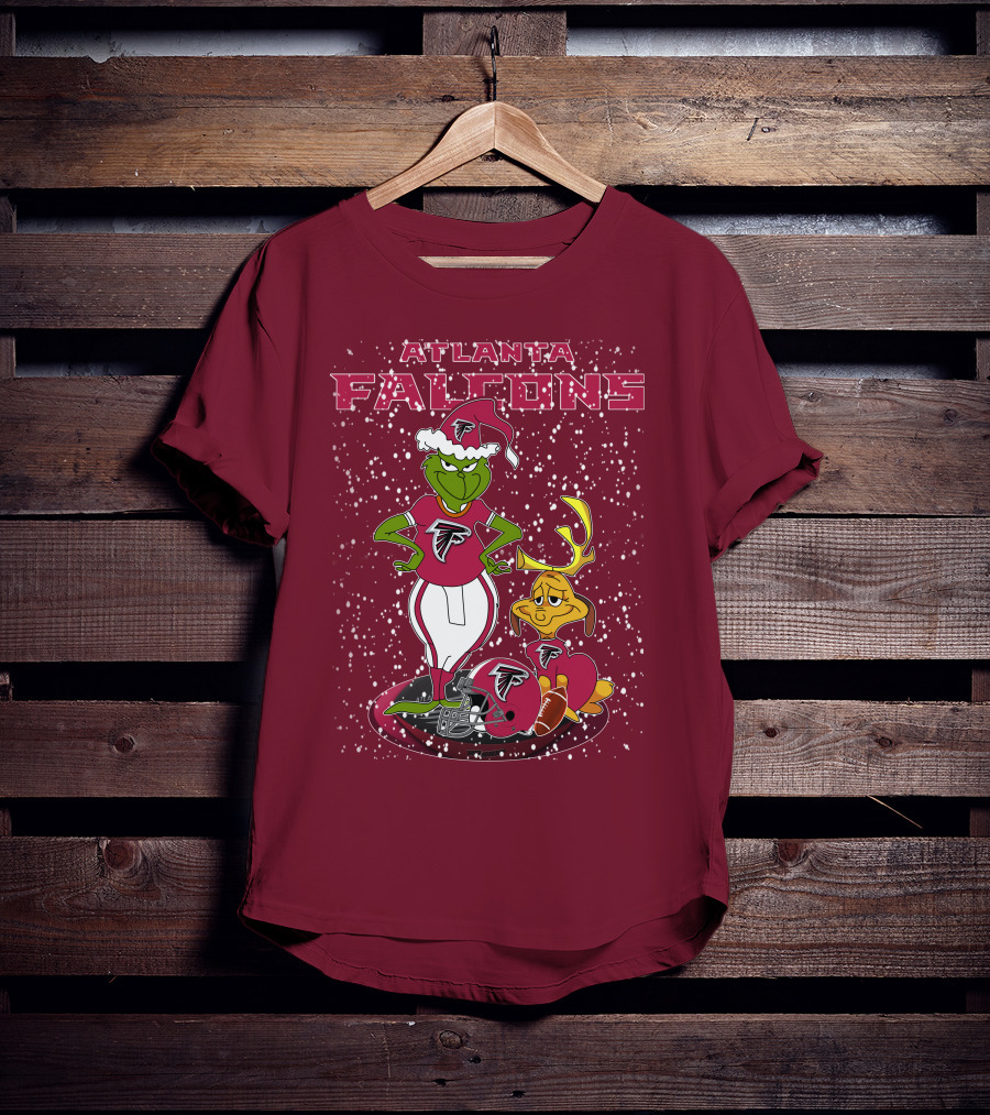 Atlanta Falcons Grinchxmas Snowy Holiday Characters T-Shirt
