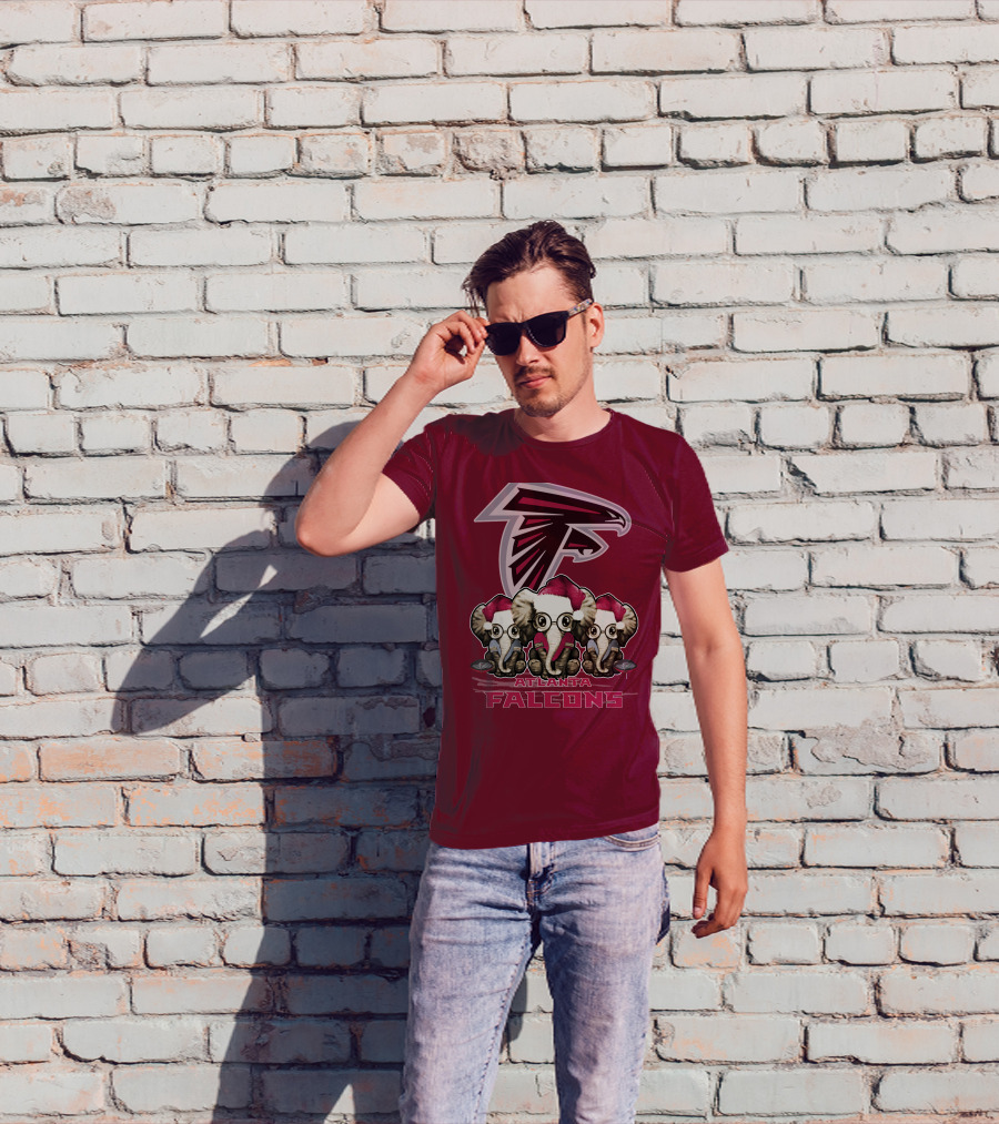 Atlanta Falcons Santa Elephants Christmas T-Shirt