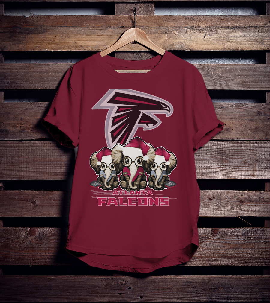 Atlanta Falcons Santa Elephants Christmas T-Shirt