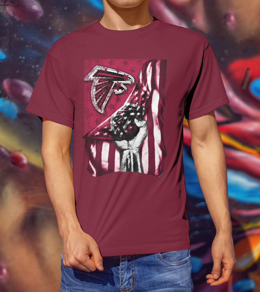 Atlanta Falcons American Flag Pride Banner T-Shirt