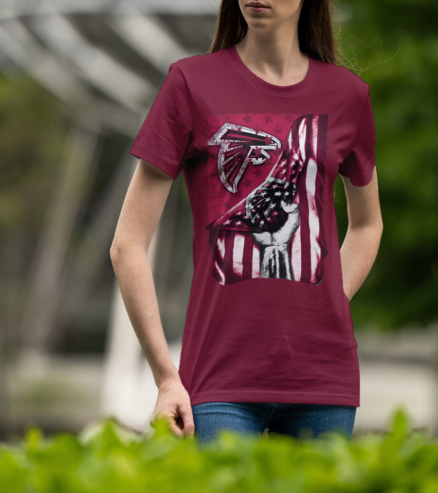 Atlanta Falcons American Flag Pride Banner T-Shirt