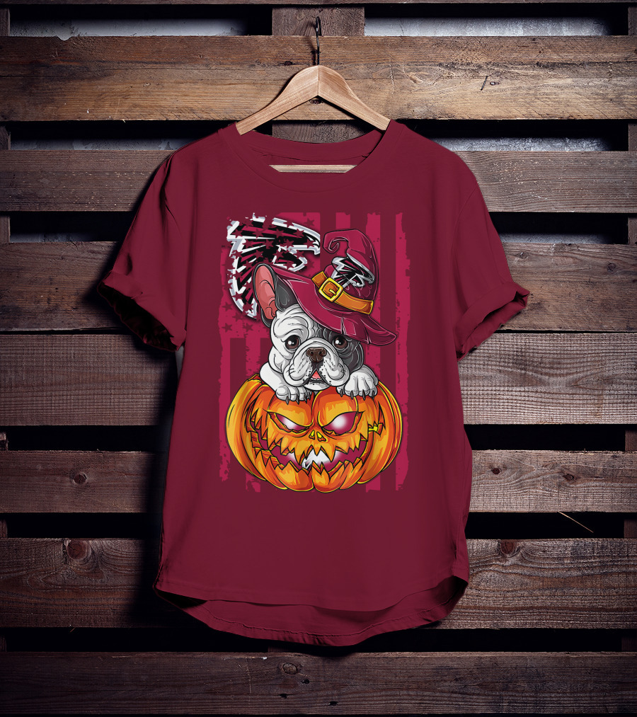 Hlw Bulldog Pumpkin Halloween Atlanta Falcons T-Shirt