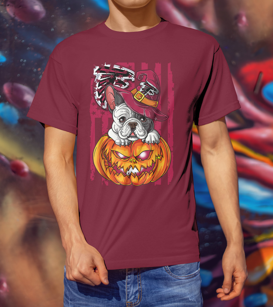 Hlw Bulldog Pumpkin Halloween Atlanta Falcons T-Shirt