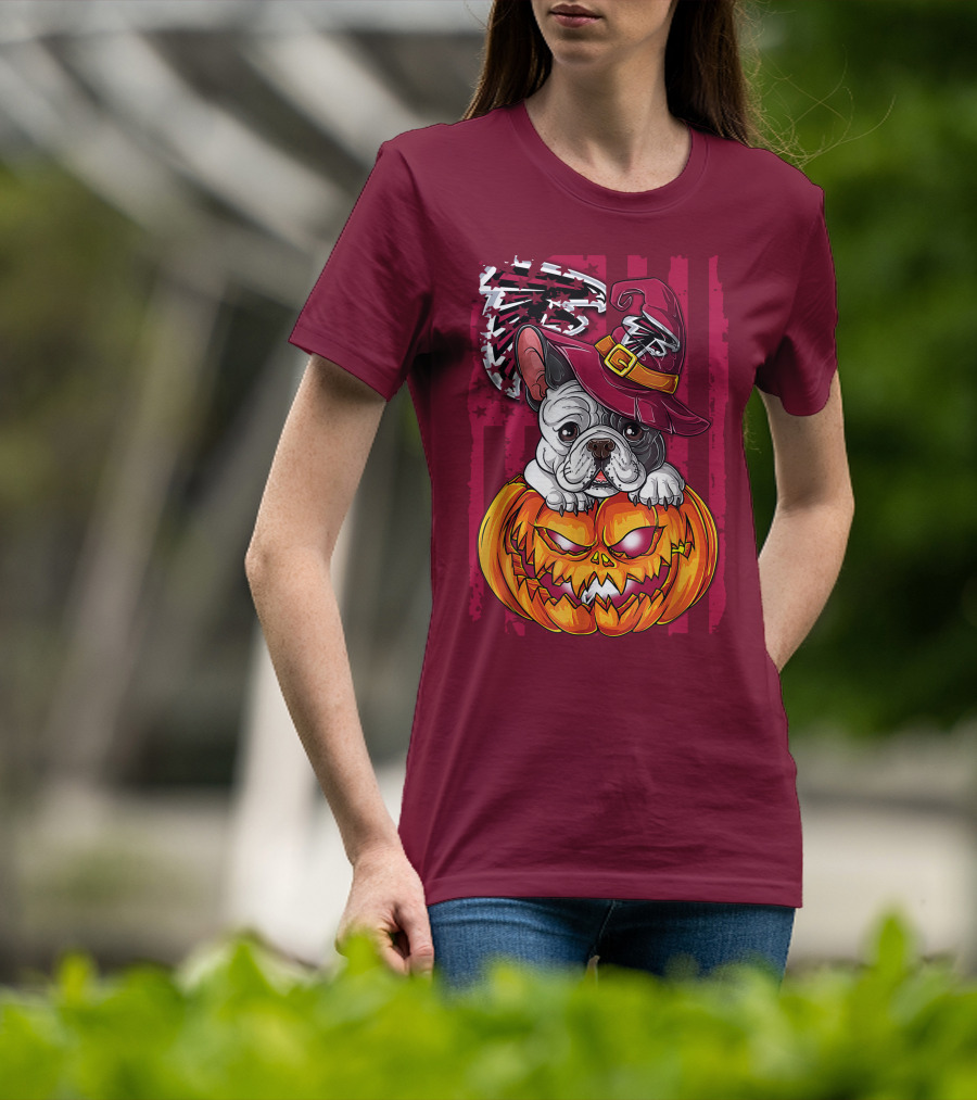 Hlw Bulldog Pumpkin Halloween Atlanta Falcons T-Shirt