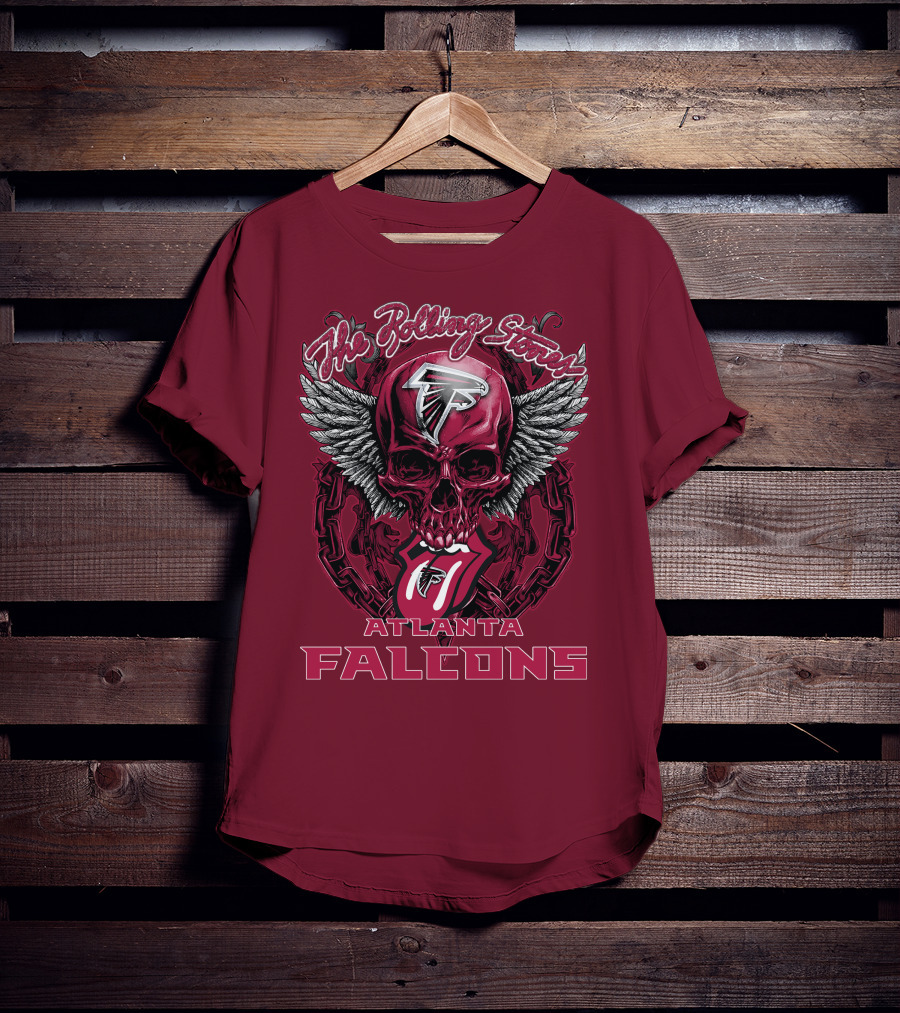 Rolling Stones Atlanta Falcons Skull And Wings T-Shirt