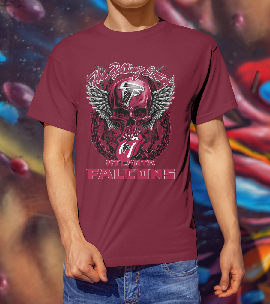 Rolling Stones Atlanta Falcons Skull And Wings T-Shirt