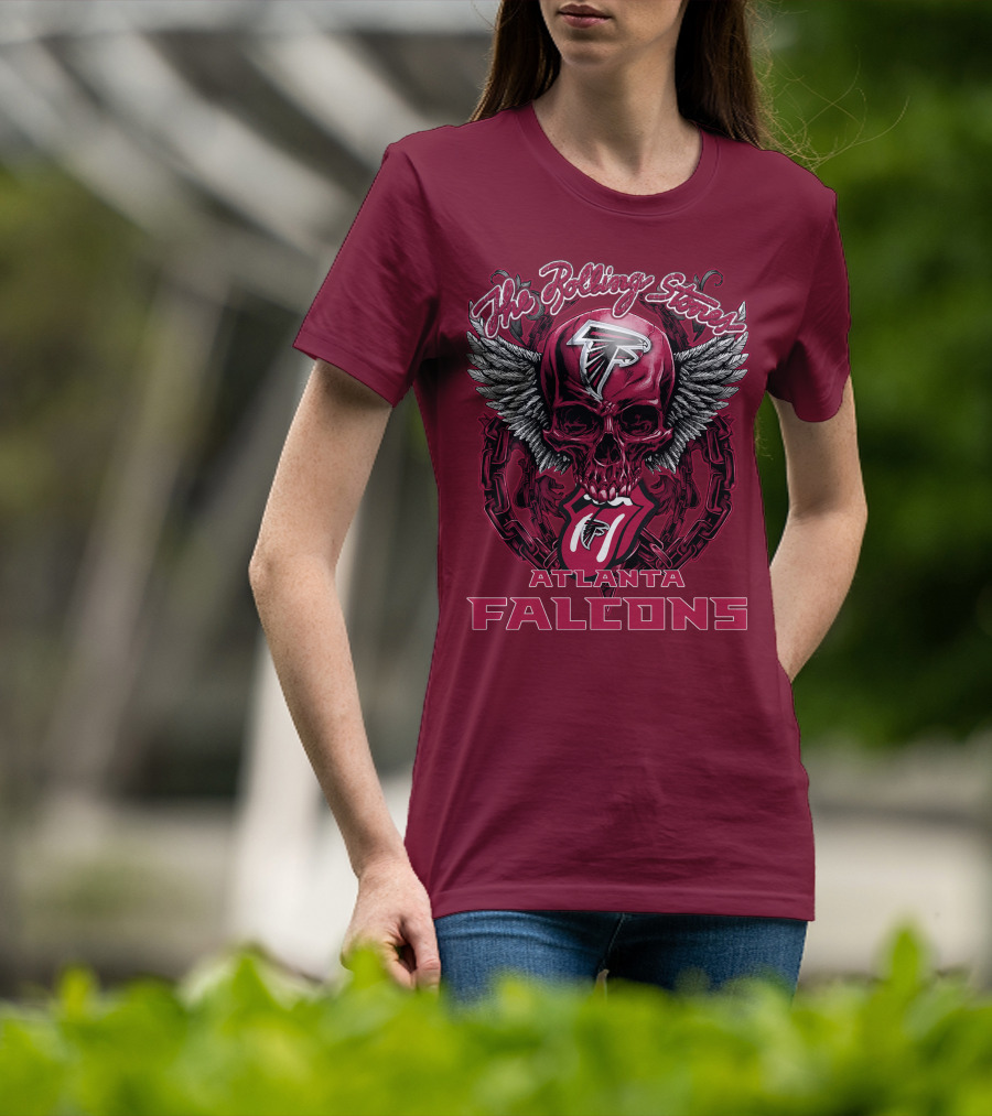 Rolling Stones Atlanta Falcons Skull And Wings T-Shirt