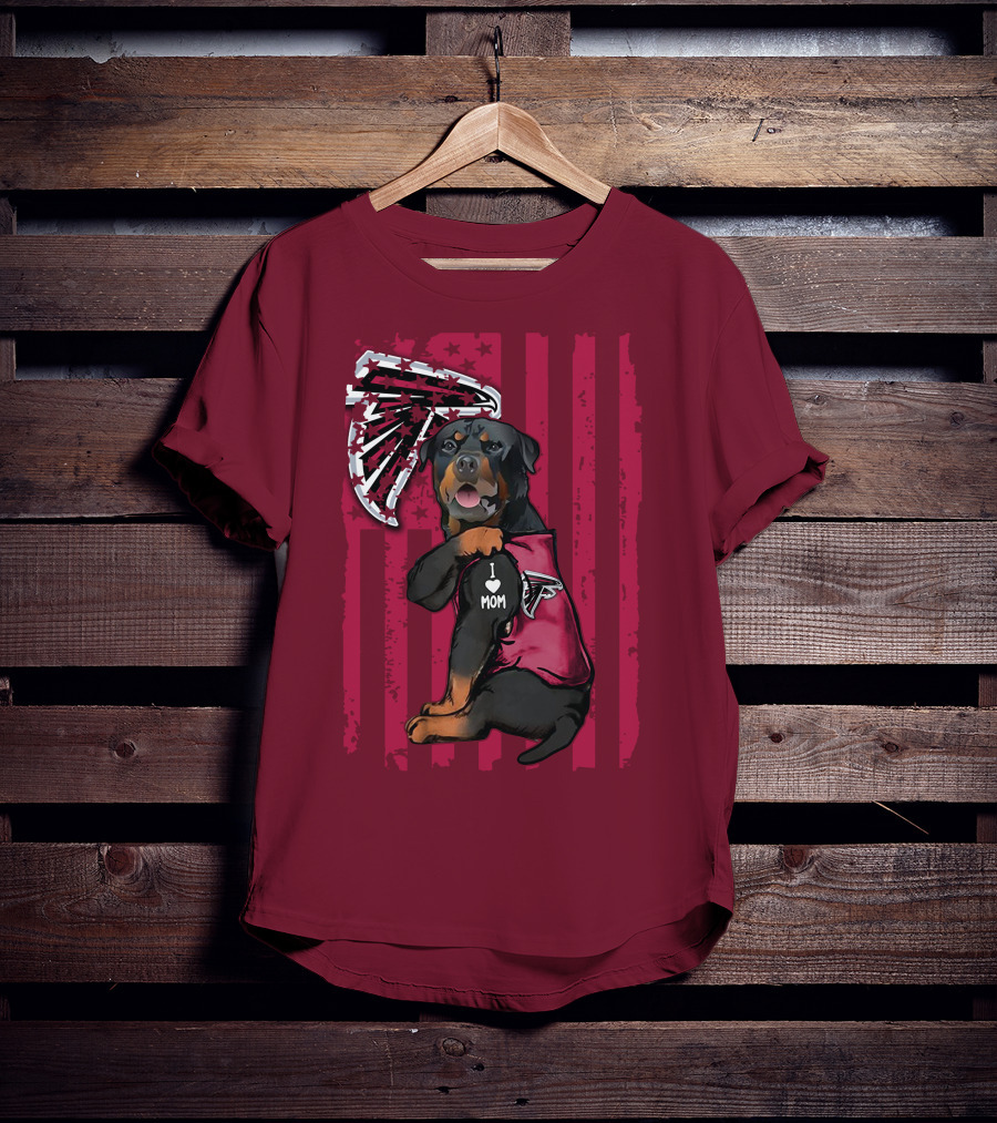 Rottweiler I Love Mom Atlanta Falcons T-Shirt