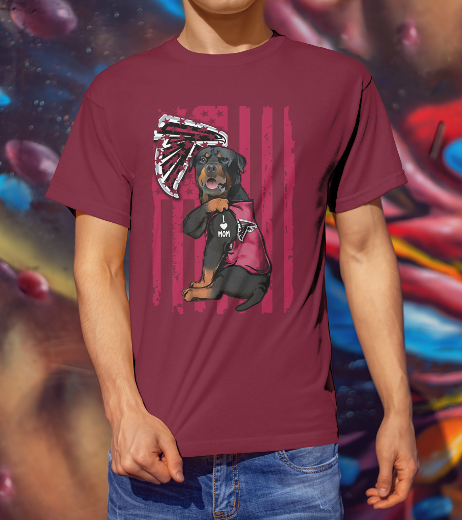 Rottweiler I Love Mom Atlanta Falcons T-Shirt