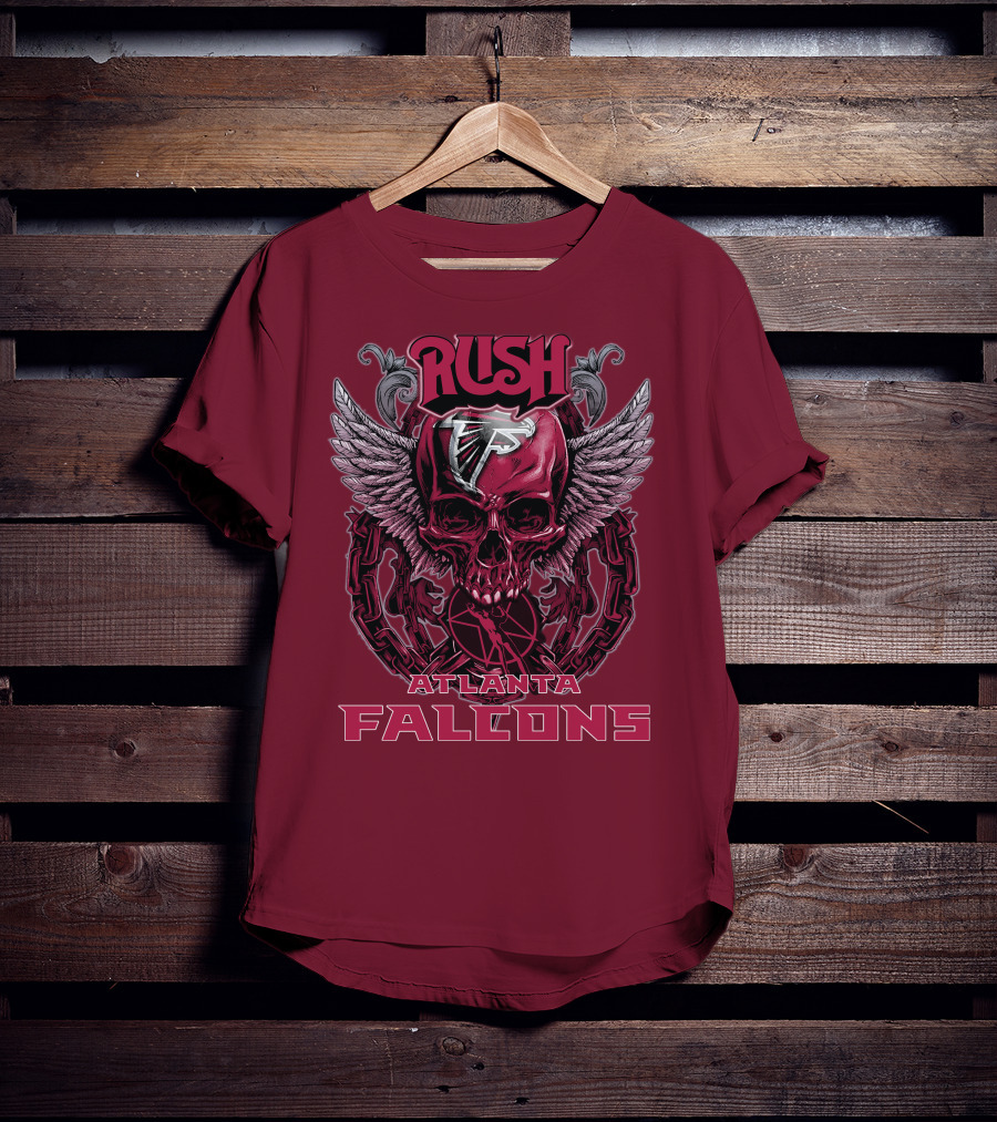 Rush Atlanta Falcons Skull Wings T-Shirt