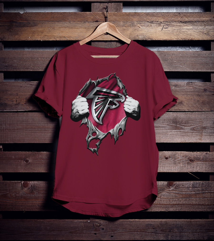 Atlanta Falcons Ripped Logo Inside Torn T-Shirt