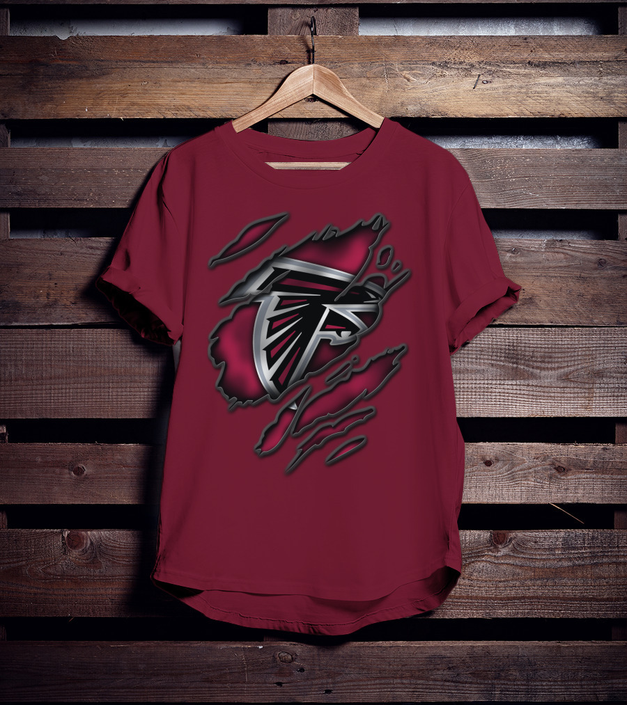 Torn Atlanta Falcons Logo T-Shirt
