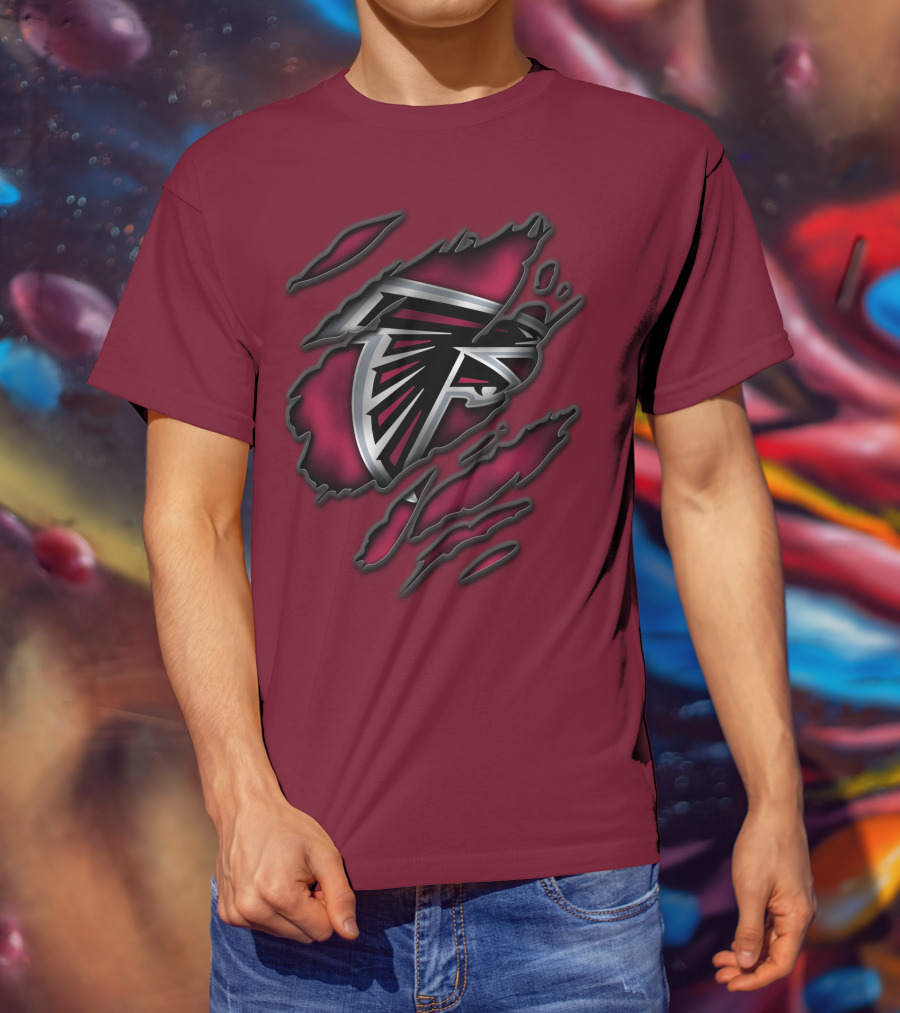 Torn Atlanta Falcons Logo T-Shirt