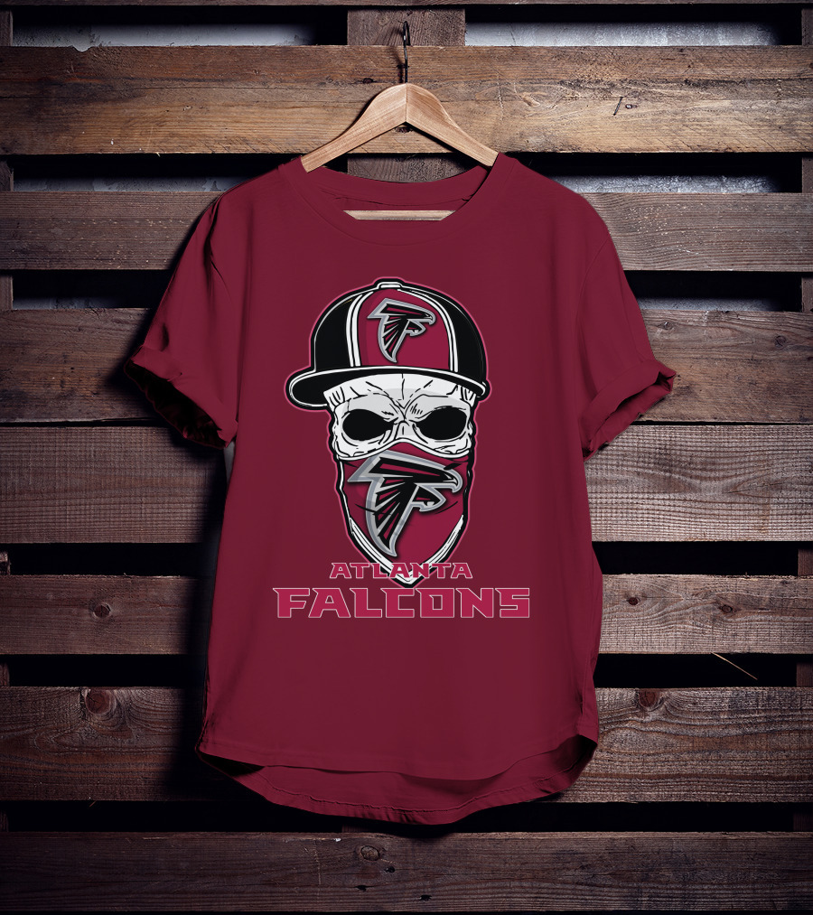 Atlanta Falcons Skull Hat Mask T-Shirt