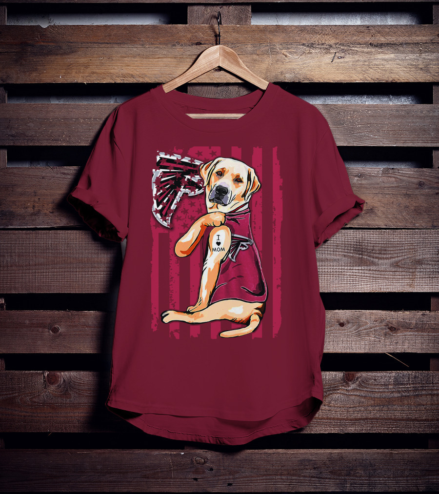 Atlanta Falcons Labrador Retriever I Love Mom T-Shirt
