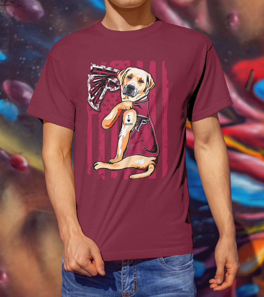 Atlanta Falcons Labrador Retriever I Love Mom T-Shirt