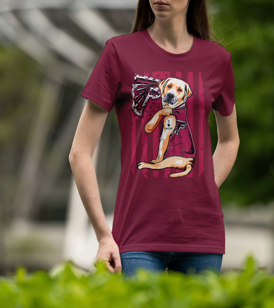 Atlanta Falcons Labrador Retriever I Love Mom T-Shirt