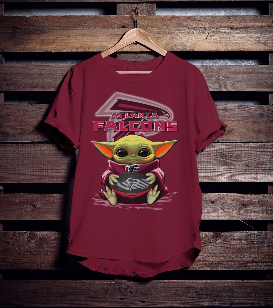 Atlanta Falcons Baby Yoda Football Fan T-Shirt