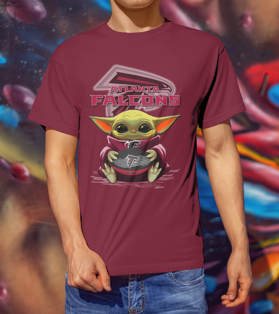 Atlanta Falcons Baby Yoda Football Fan T-Shirt