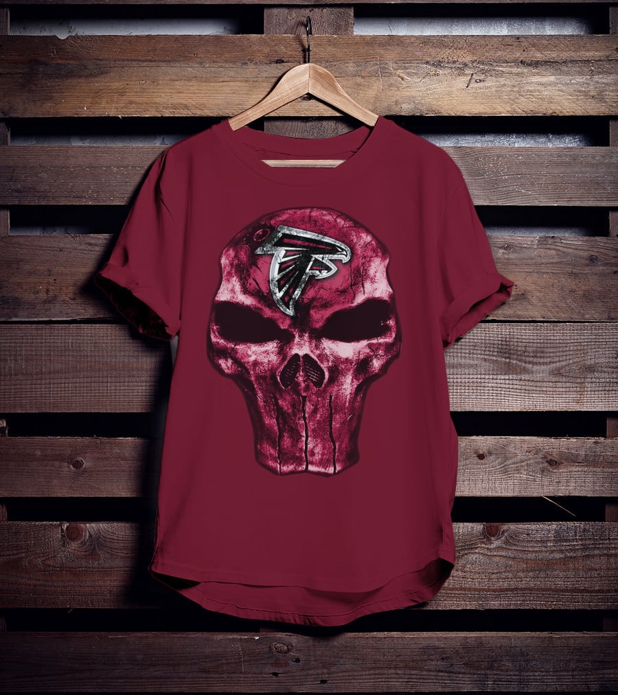 Skull Atlanta Falcons Logo Emblem T-Shirt