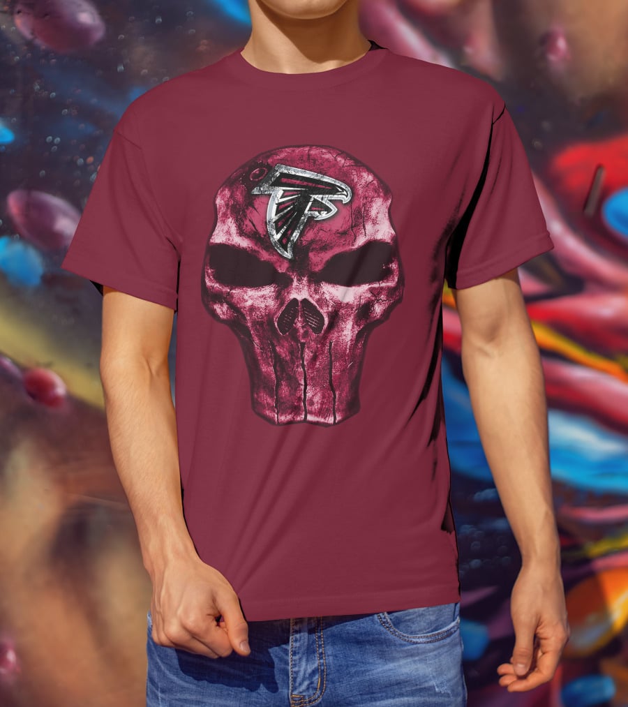 Skull Atlanta Falcons Logo Emblem T-Shirt