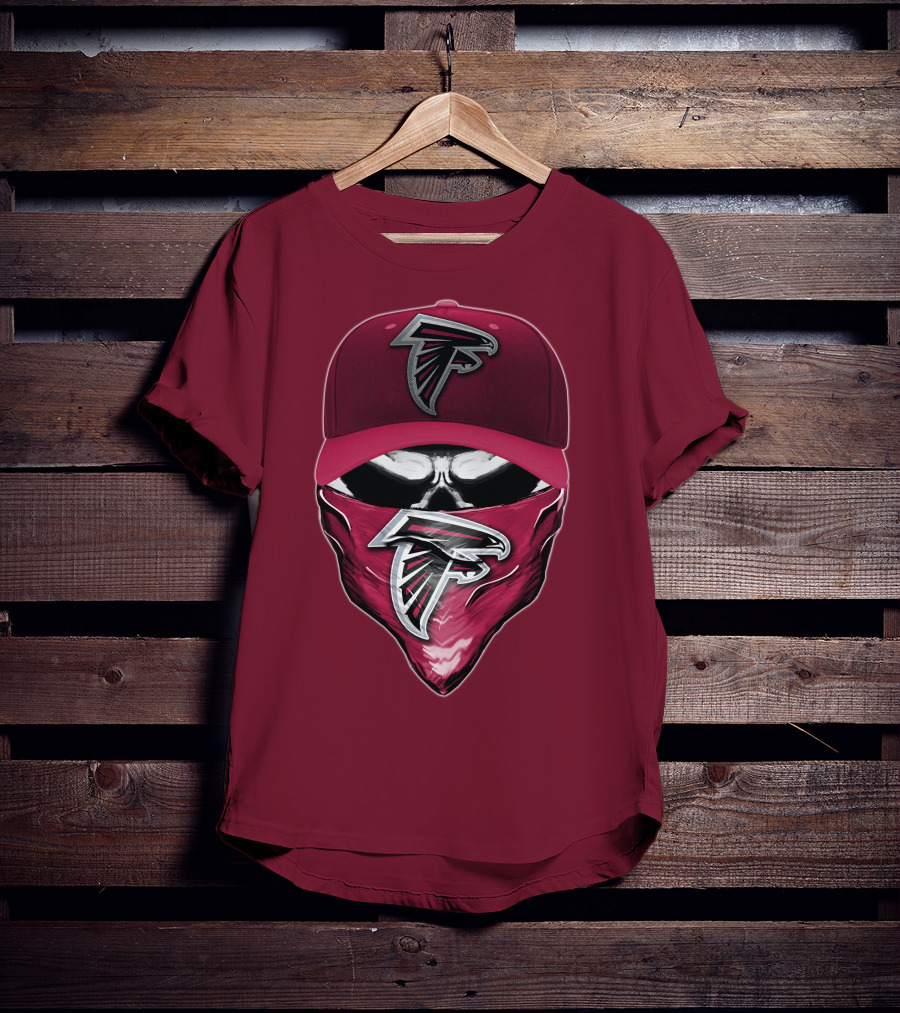Atlanta Falcons Skull Bandana Hat T-Shirt