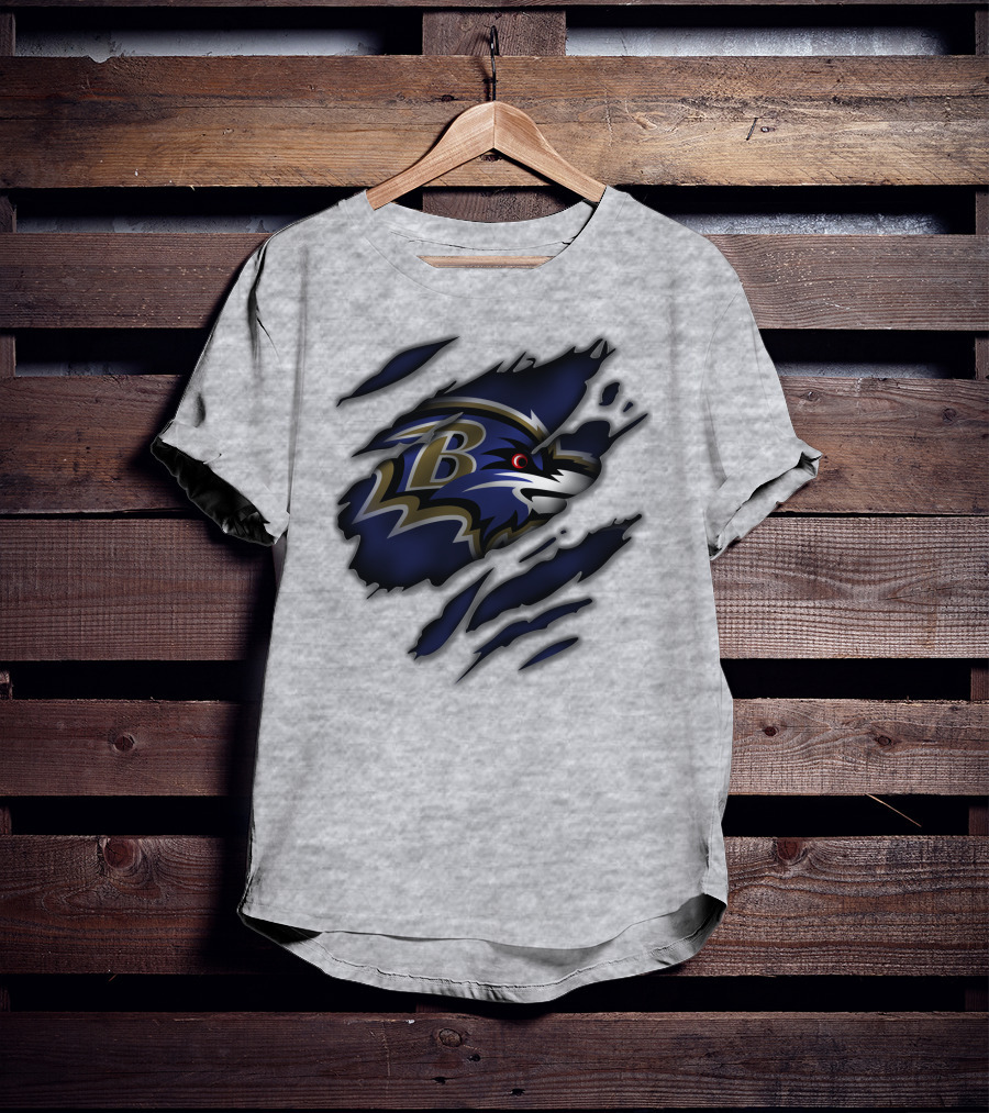 Baltimore Ravens Fierce Logo Claw Marks T-Shirt