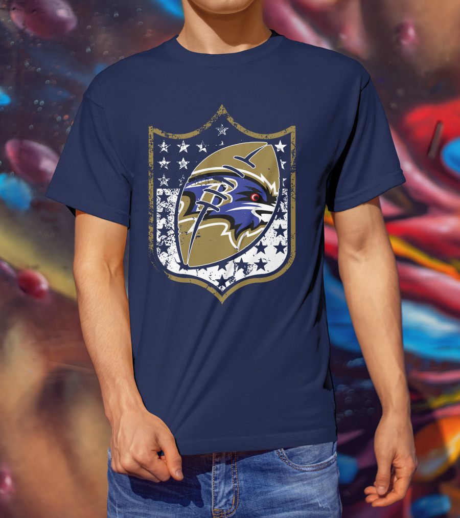 Baltimore Ravens 45 Stars Shield T-Shirt