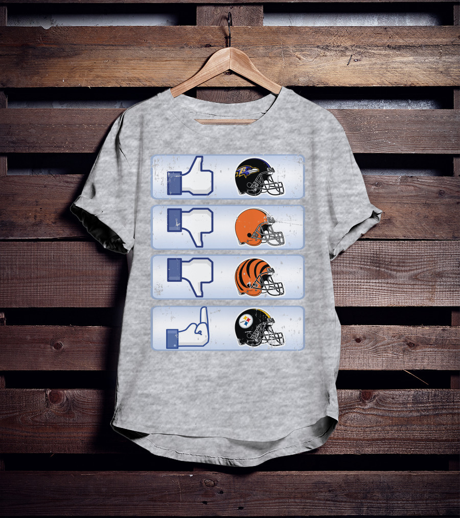 Baltimore Ravens Thumbs Up Helmet Comparison T-Shirt