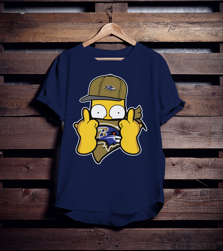 Baltimore Ravens Homer Simpson Parody Nfl Logo T-Shirt