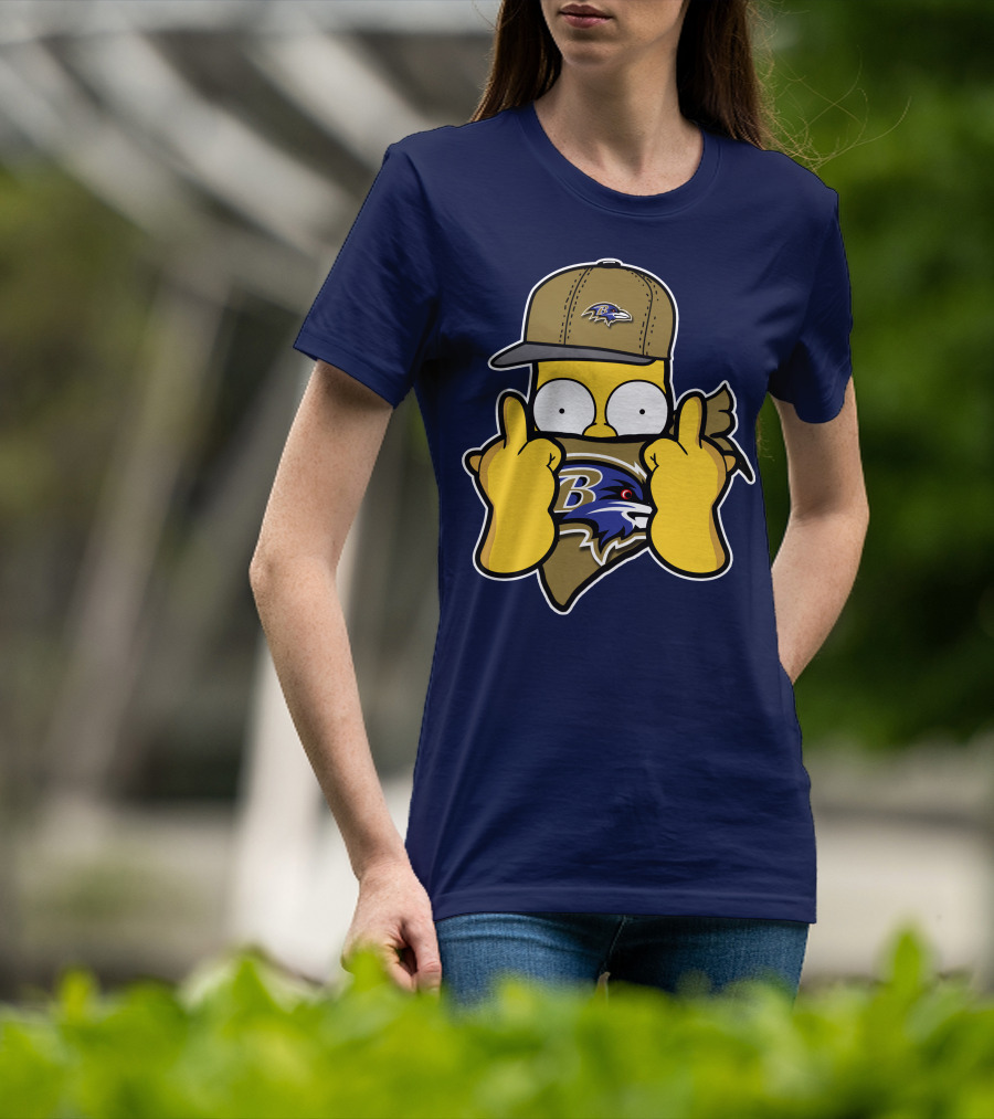 Baltimore Ravens Homer Simpson Parody Nfl Logo T-Shirt