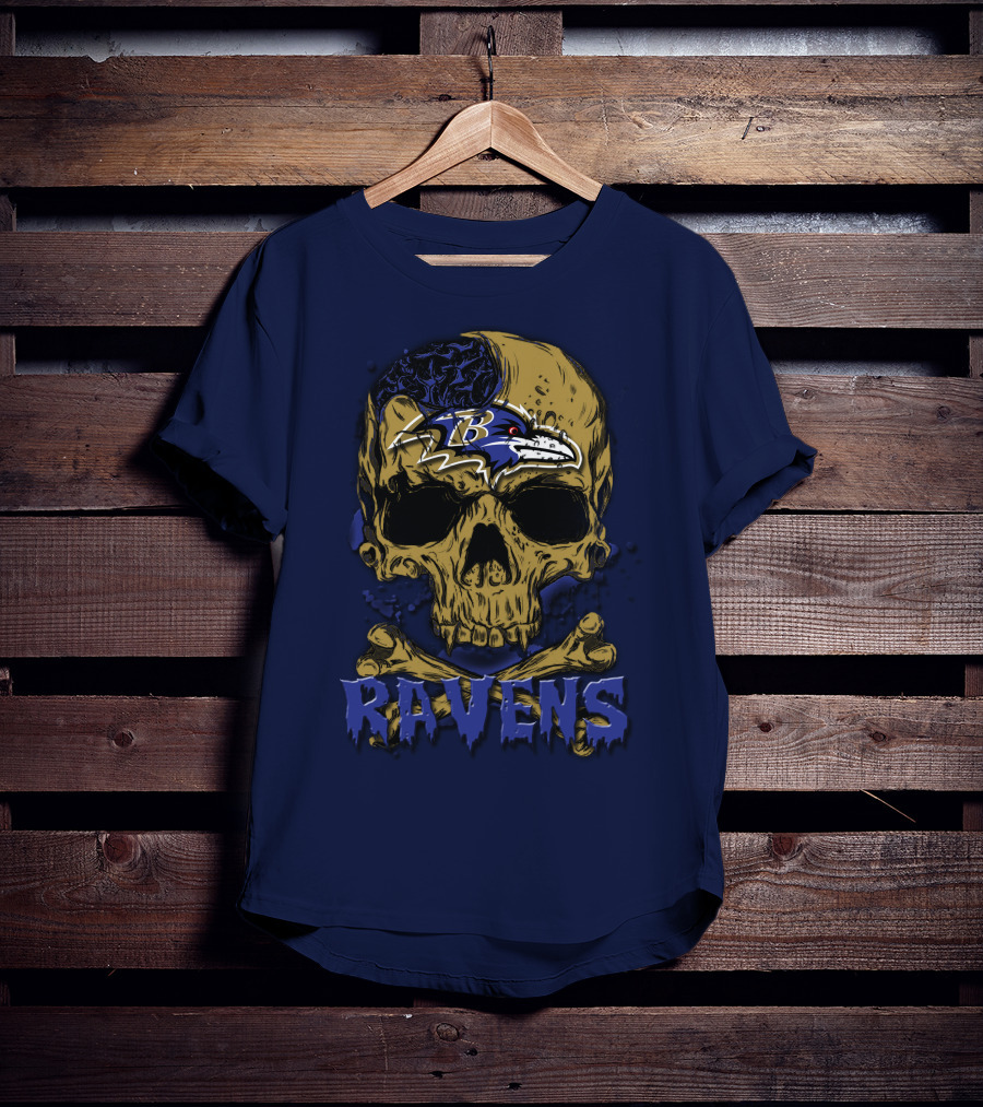 Baltimore Ravens Skull Logo Ravens 63 T-Shirt