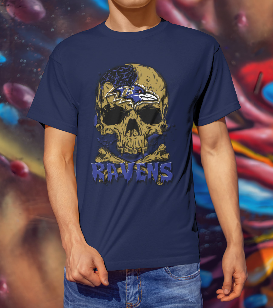 Baltimore Ravens Skull Logo Ravens 63 T-Shirt