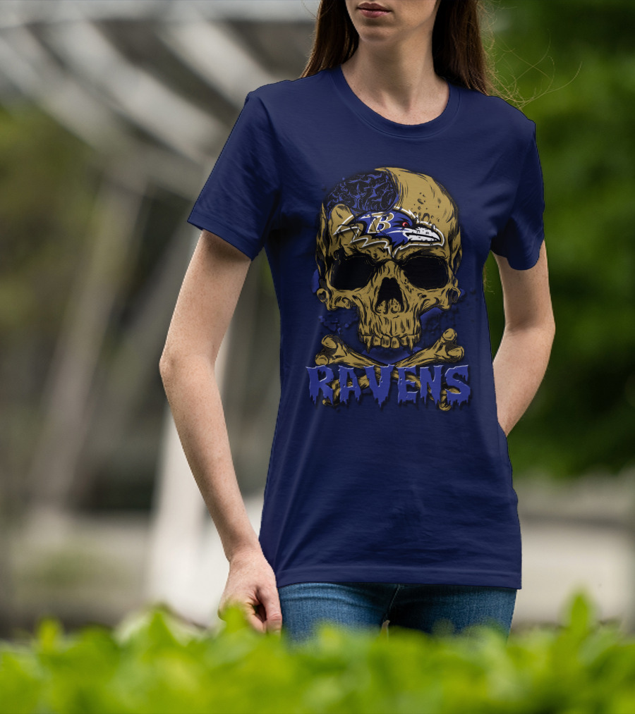 Baltimore Ravens Skull Logo Ravens 63 T-Shirt